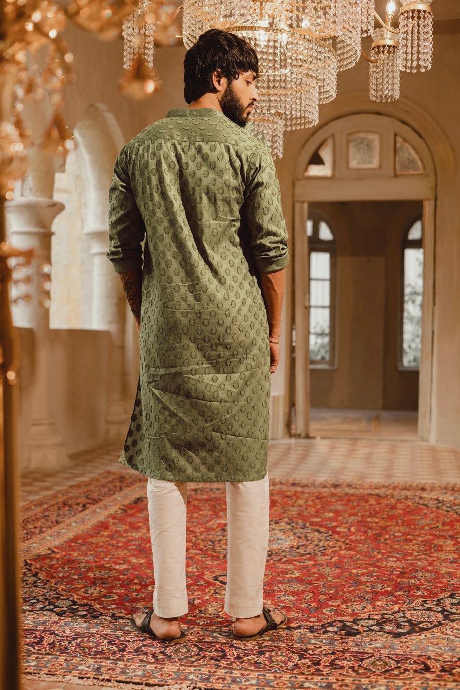 Dyed Jacquard Kurta