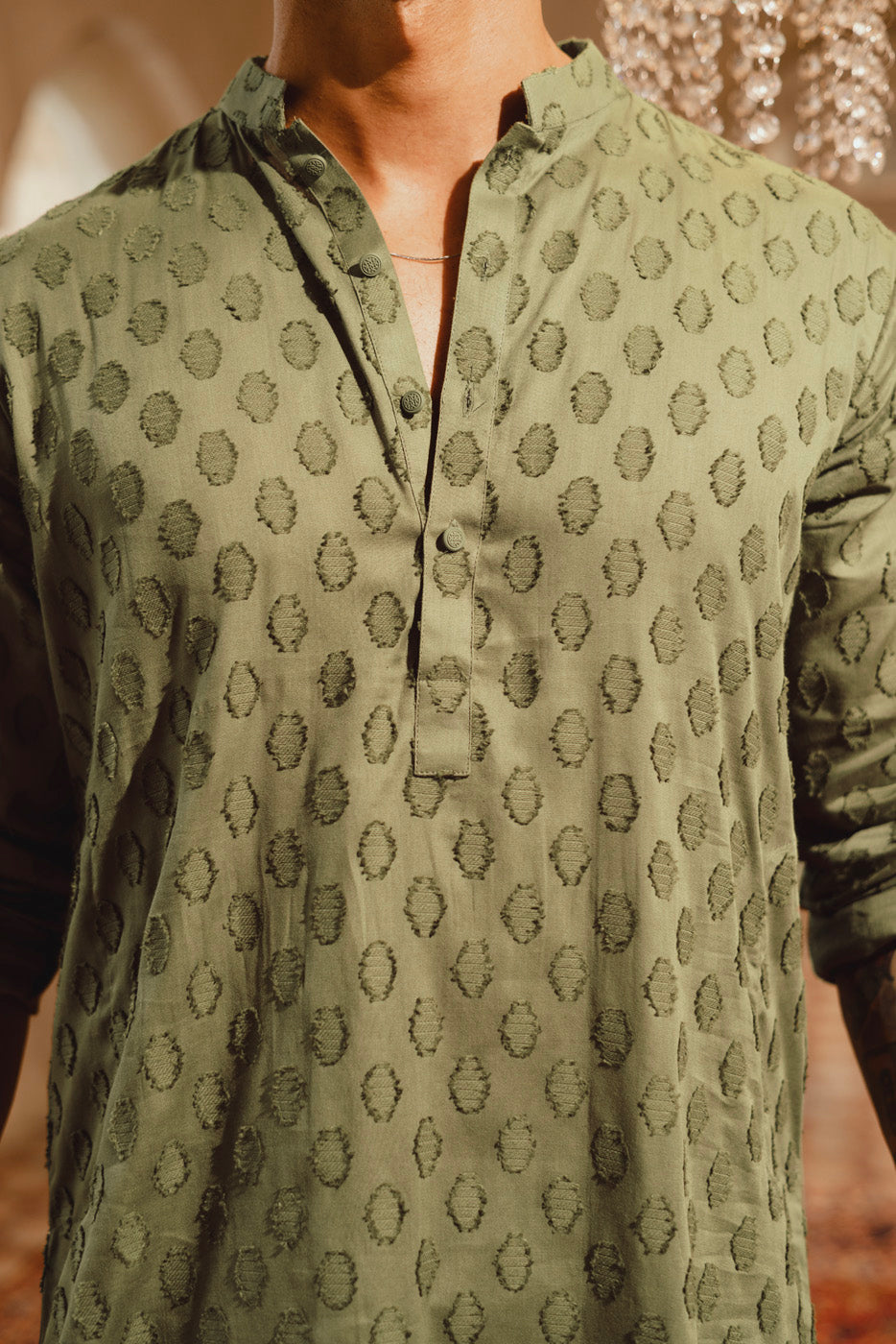 Dyed Jacquard Kurta