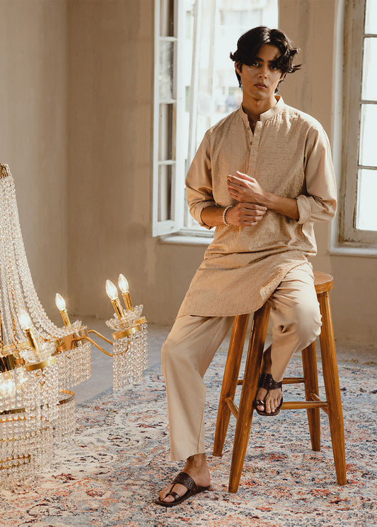 Dyed Embroidered Cotton Kurta Trouser