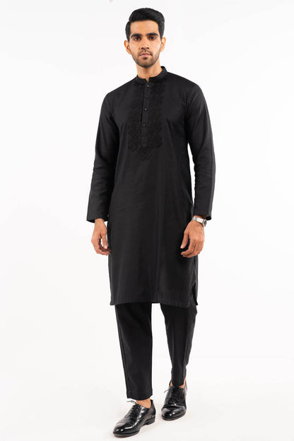 Dyed Embroidered Jacquard Kurta Trouser