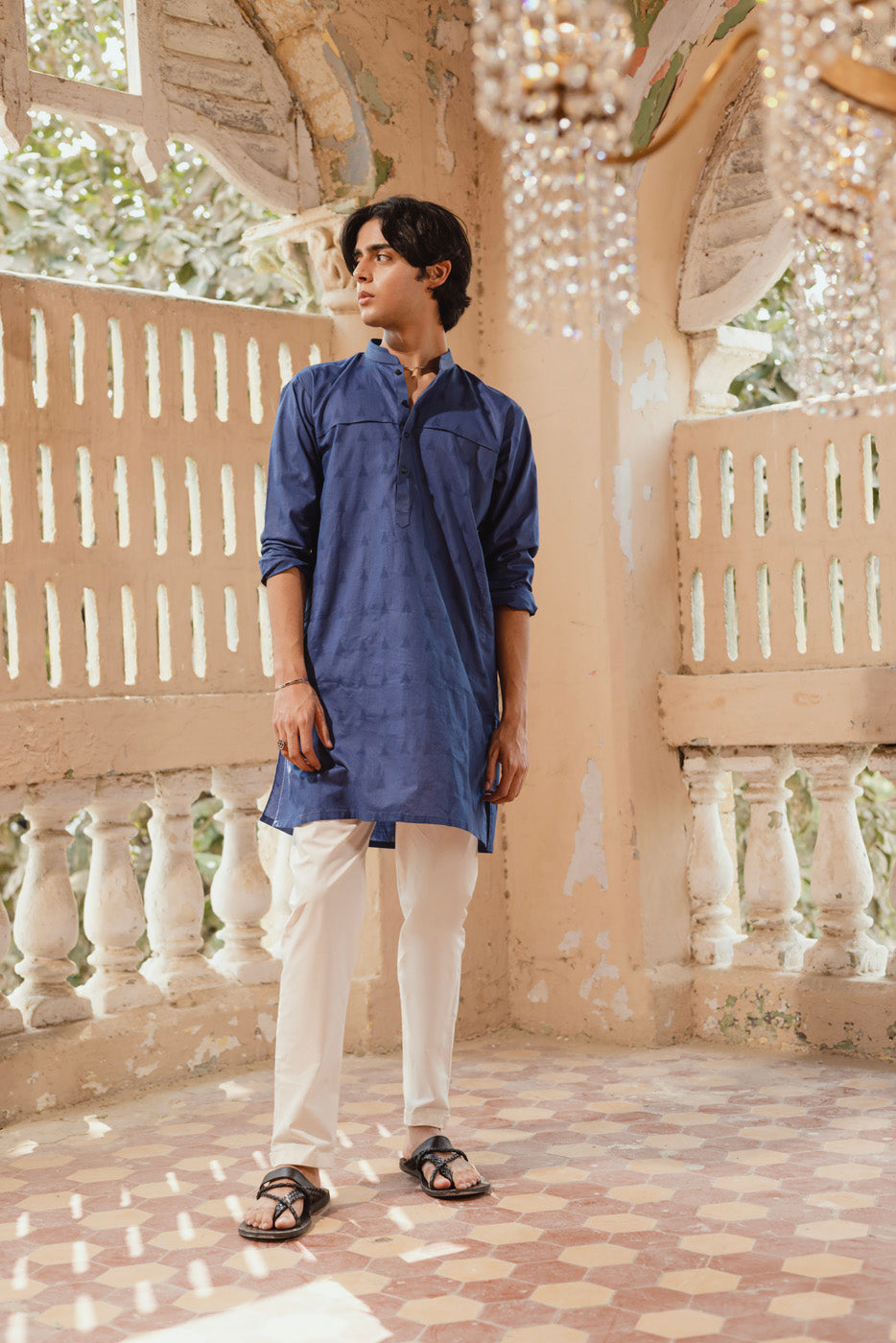 Dyed Jacquard Kurta