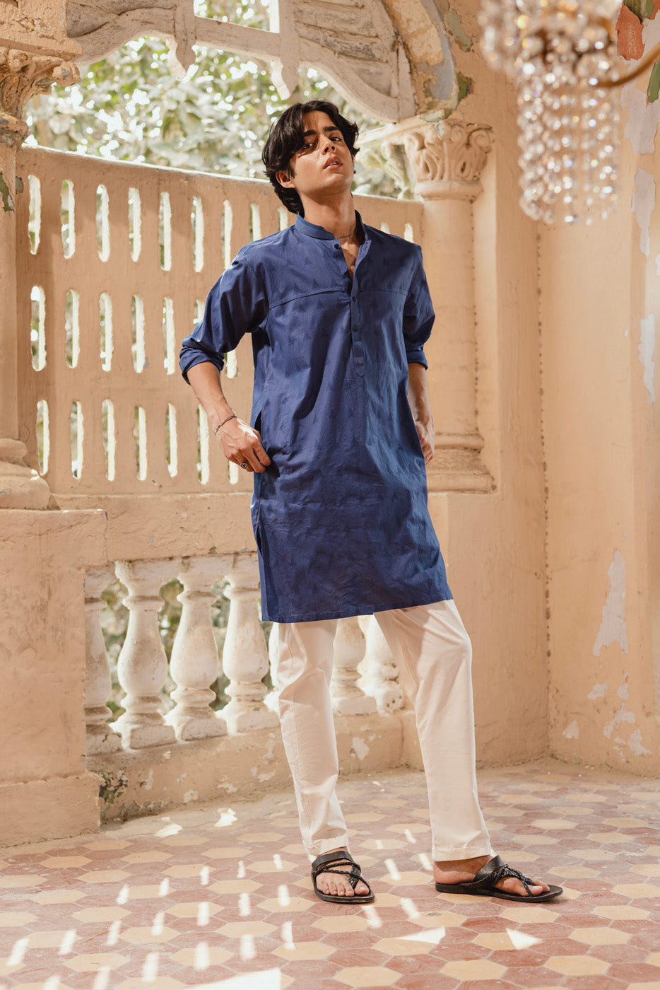 Dyed Jacquard Kurta