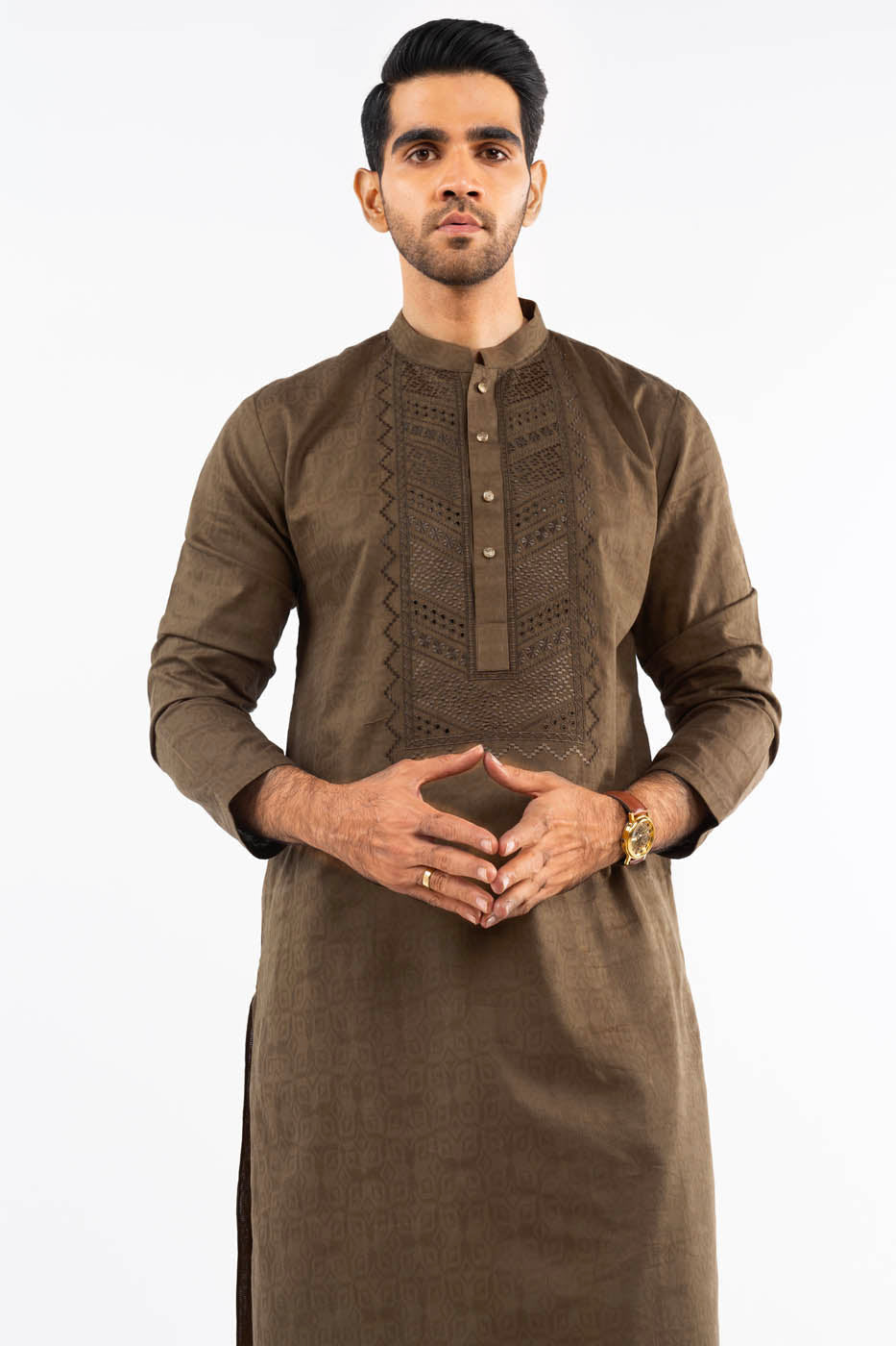 Dyed Embroidered Jacquard Kurta Shalwar