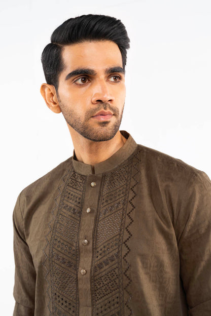 Dyed Embroidered Jacquard Kurta Shalwar