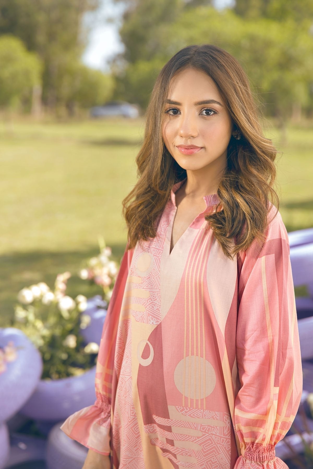 Alkaram - 2 Pc Printed Suit With Cotton Viscose Stole