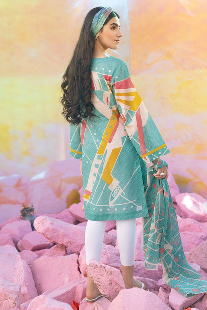 Alkaram - 2 Pc Printed Suit With Cotton Viscose Stole