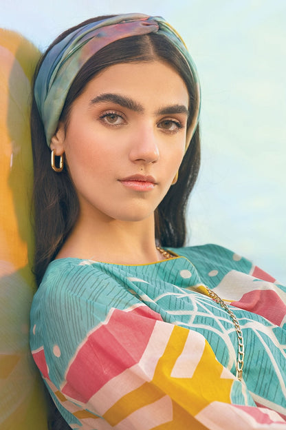 Alkaram - 2 Pc Printed Suit With Cotton Viscose Stole