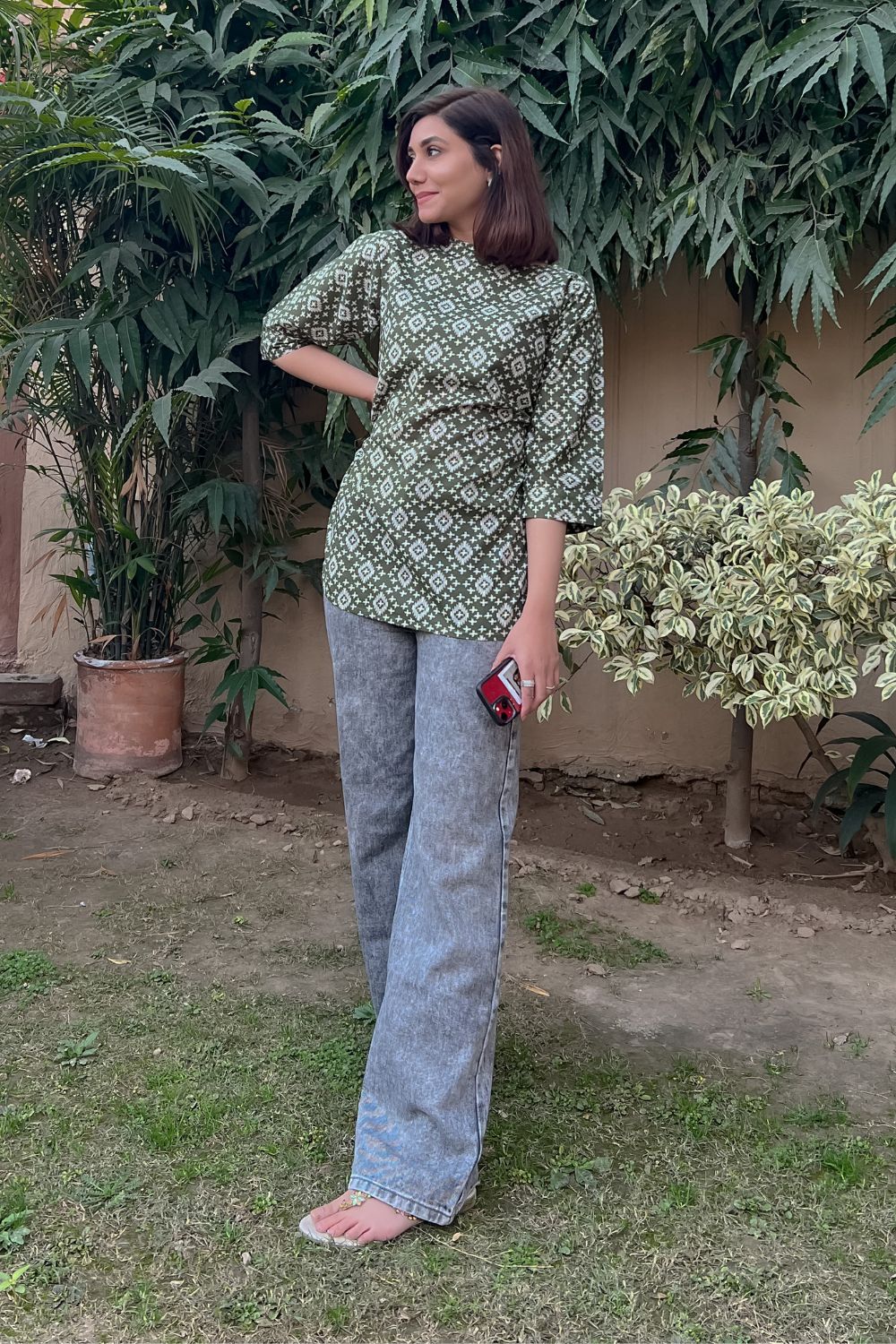 Celina - Printed Khaddar Kurti - D51