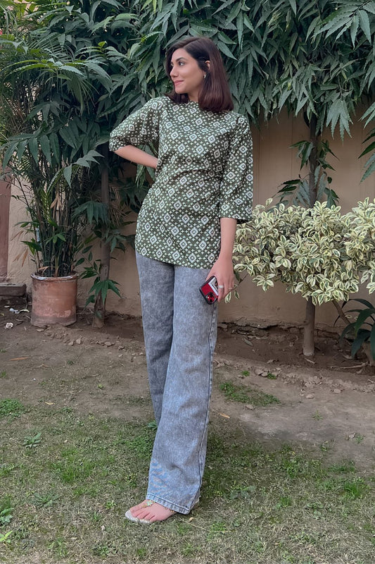 Celina - Printed Khaddar Kurti - D51