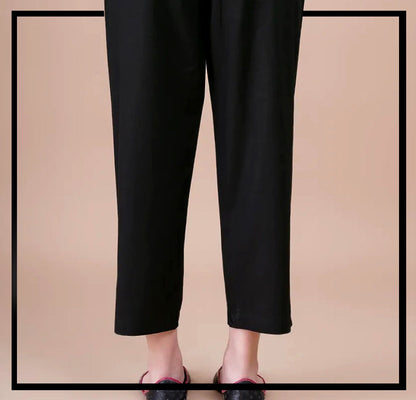 Bustangi - Black Unstitched Cambric Trouser