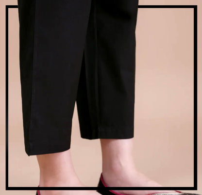 Bustangi - Black Unstitched Cambric Trouser