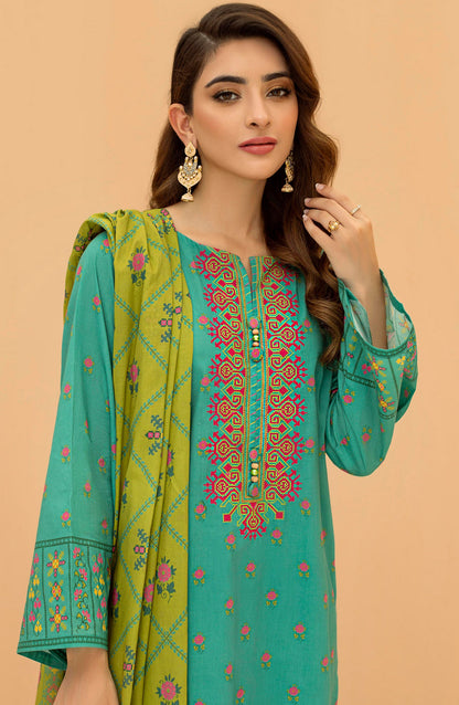 Orient - Stitched 3 Piece Embroidered Cambric Shirt , Cambric Pant and Lawn Dupatta