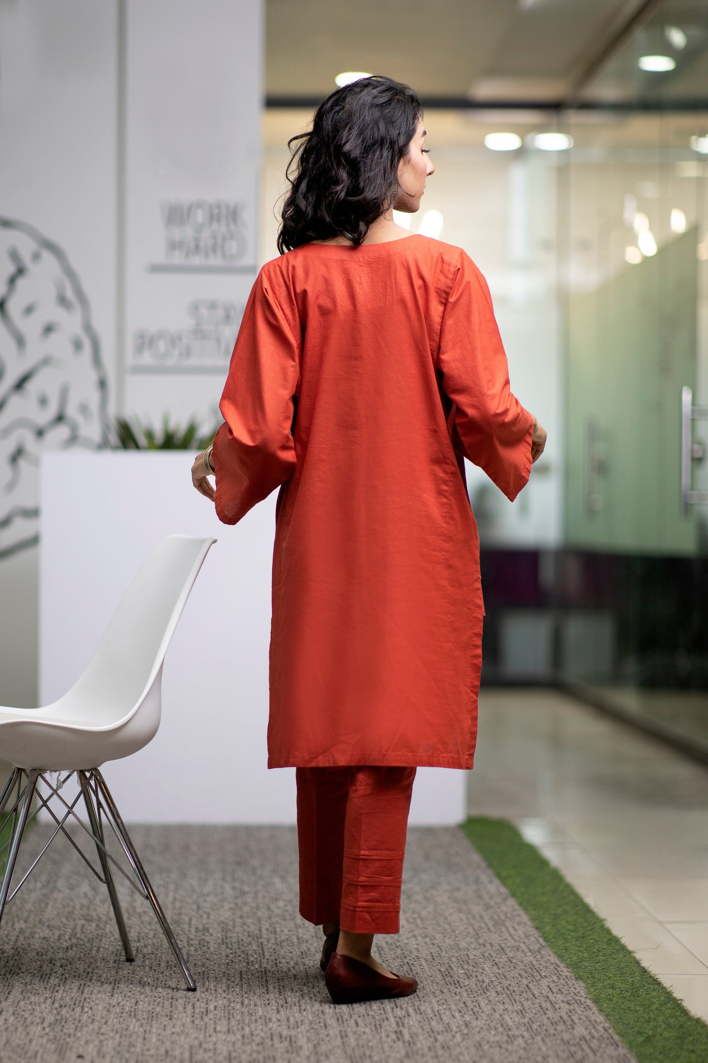 Eraj Hussain - Monday Mahogani - Brick Kurta - Stitched
