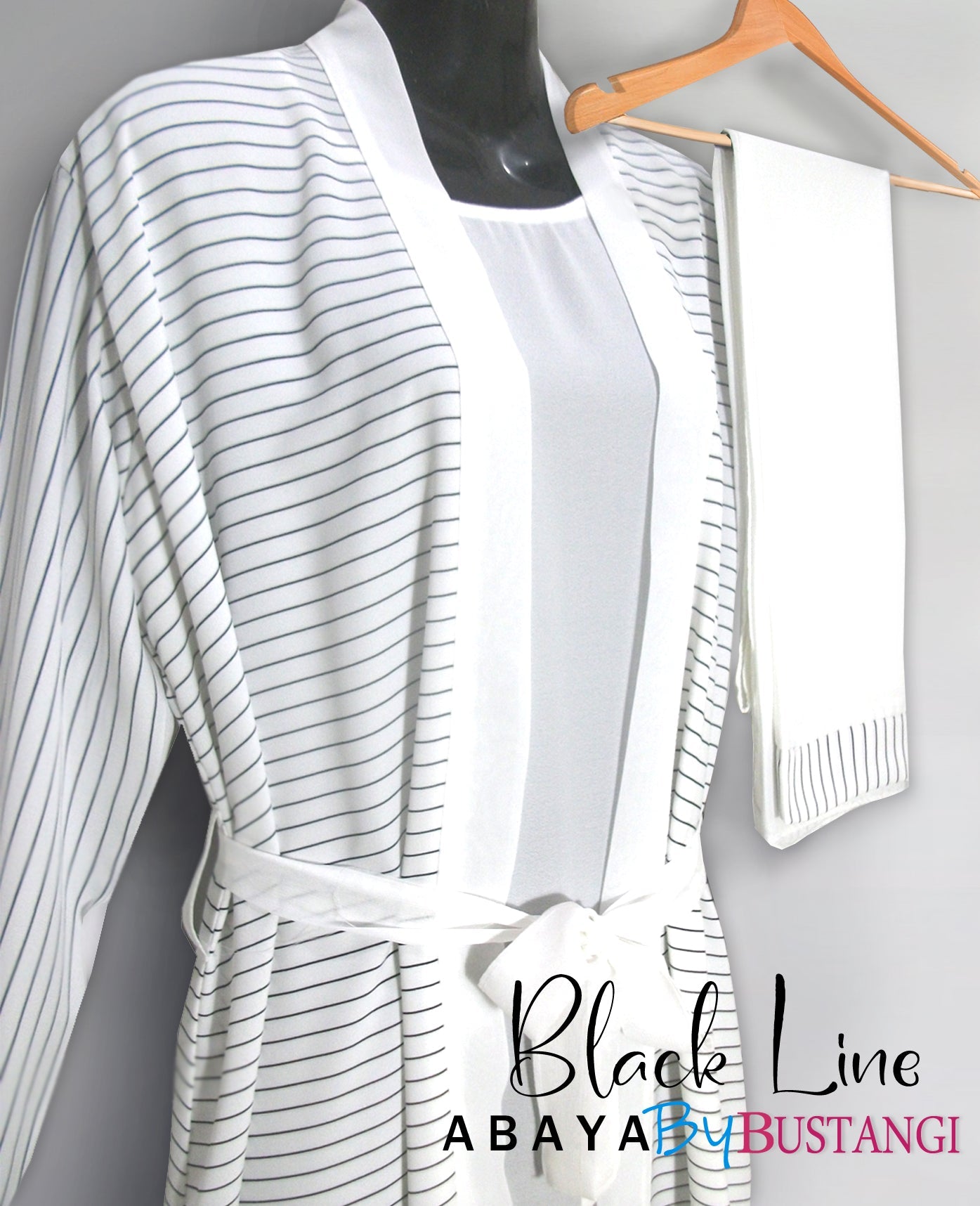 Bustangi - Black Line Abaya