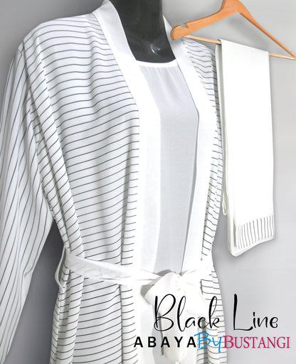 Bustangi - Black Line Abaya