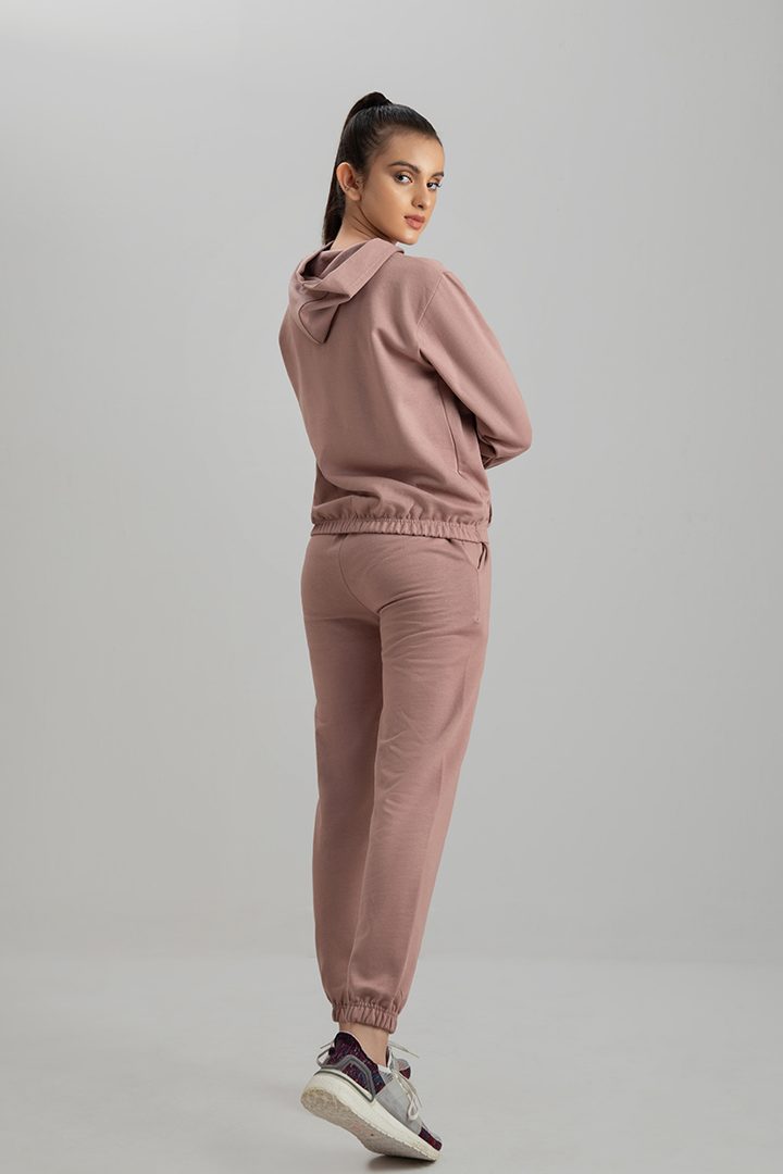 Decuir - Tracksuit Crop Style Tea Pink With Warm Hoodie And Pants