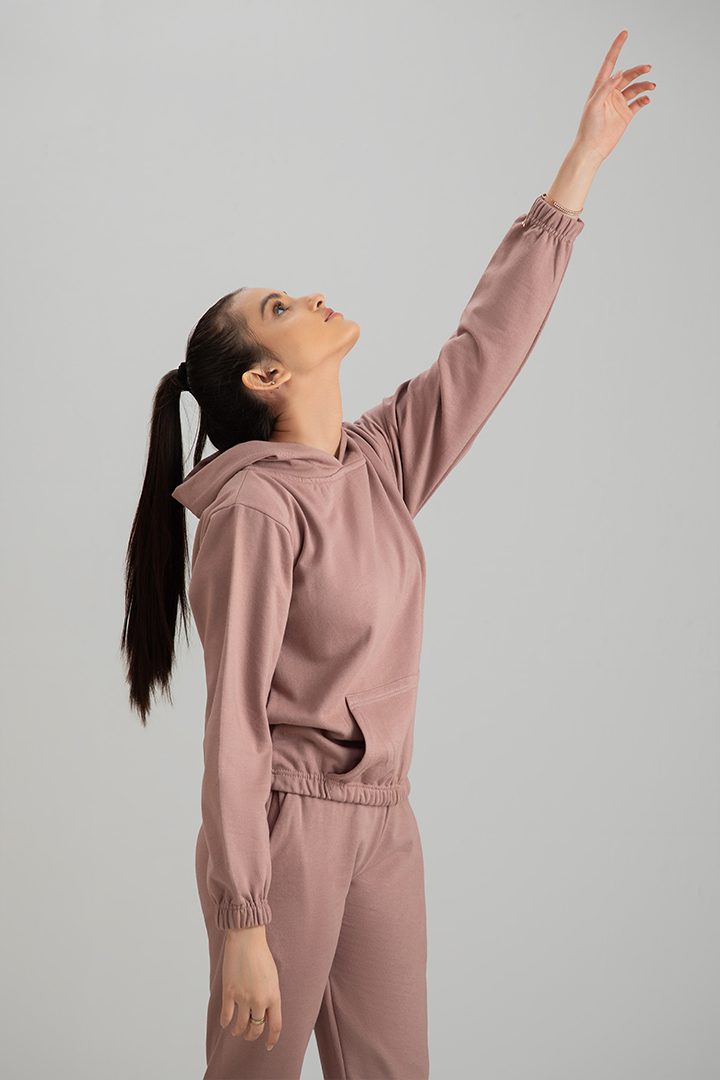 Decuir - Hoodie Crop Style Tea pink