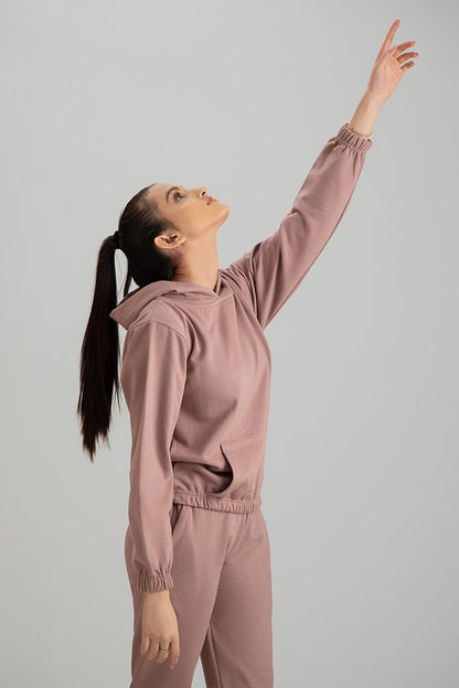 Decuir - Hoodie Crop Style Tea pink
