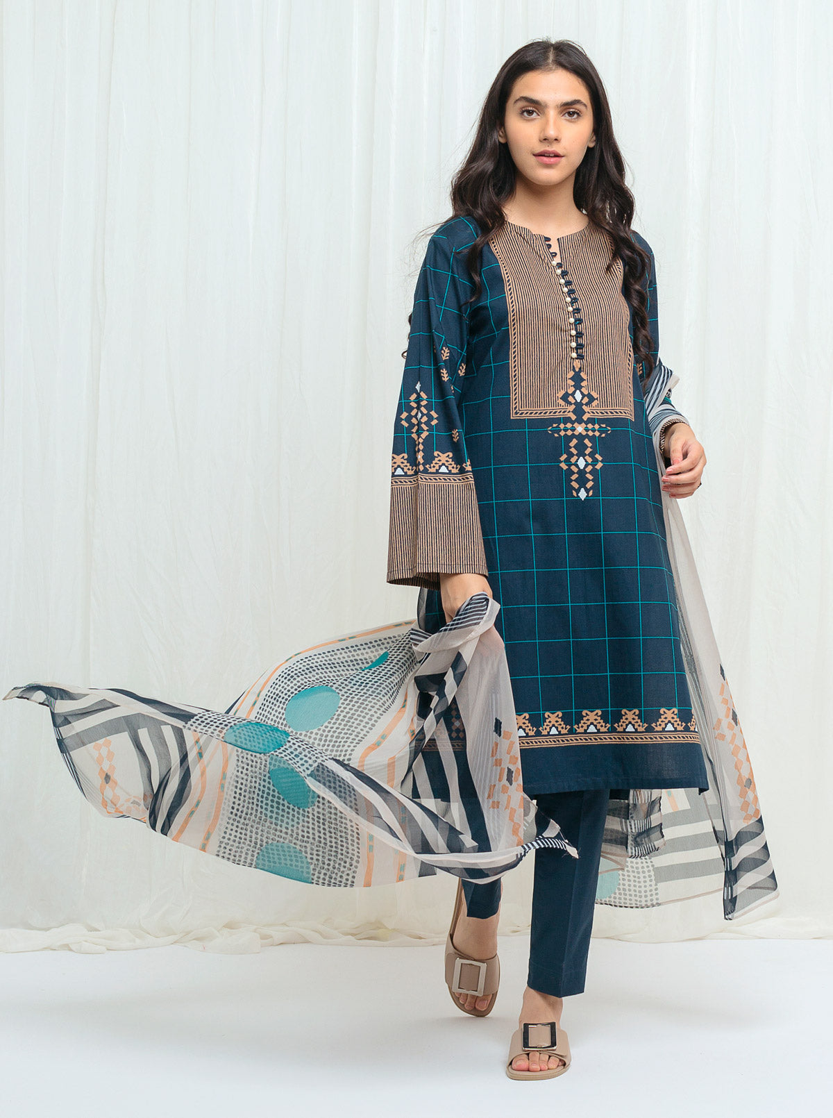 Beechtree - Navy Gingham -Printed-3P