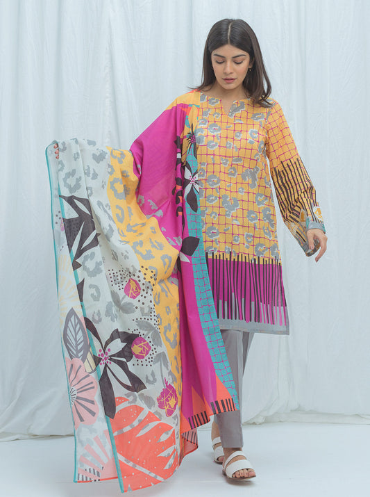 Beechtree - Mellow Yellow-Embroidered-2P (UNSTITCHED)