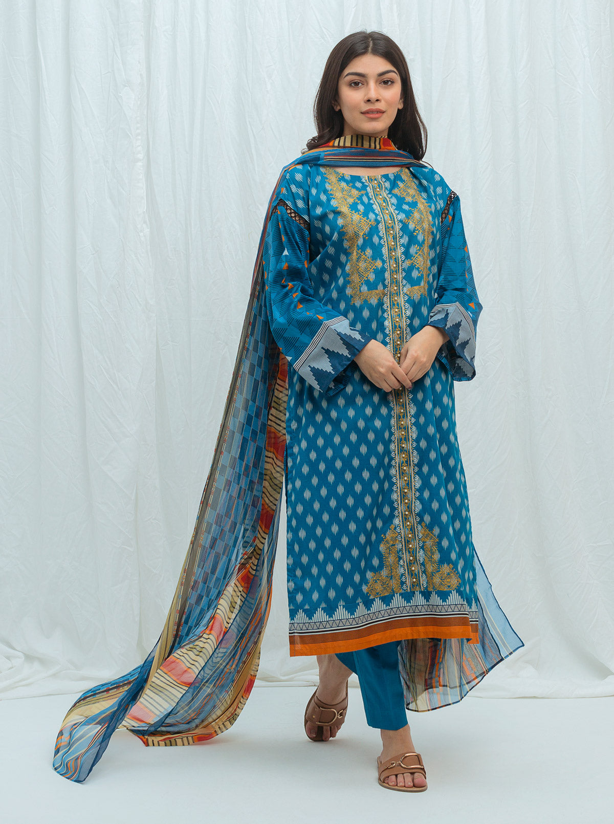 Beechtree - Gypsy Blue-Embroidered-2P (UNSTITCHED)