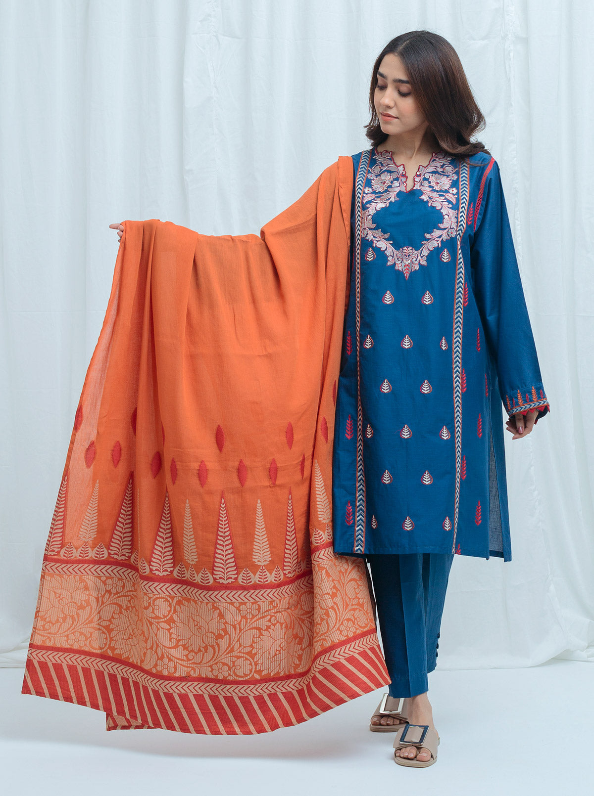 Beechtree - Midnight Dew-Embroidered-3P (UNSTITCHED)