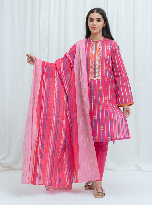 Beechtree - Fuchsia Festa-Jacquard-2P (UNSTITCHED)