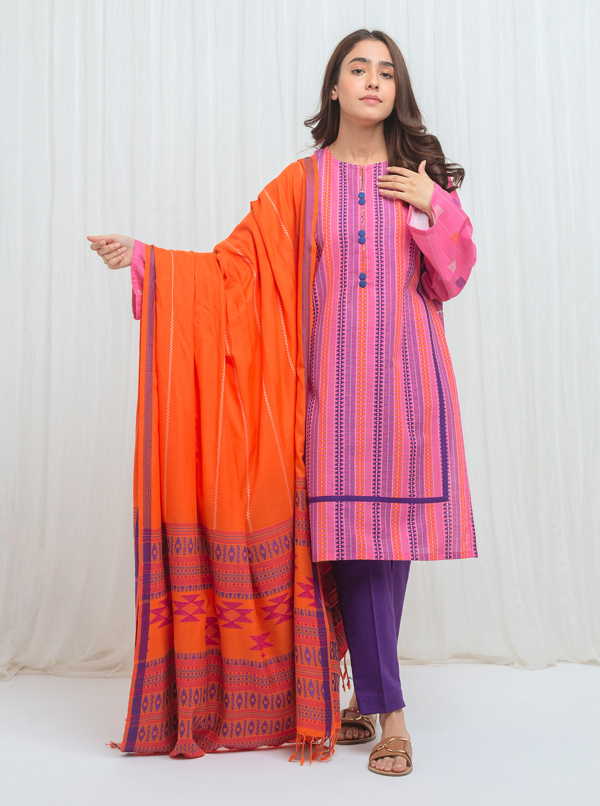 Beechtree - Luxe Blush With Jacquard Shawl-3P