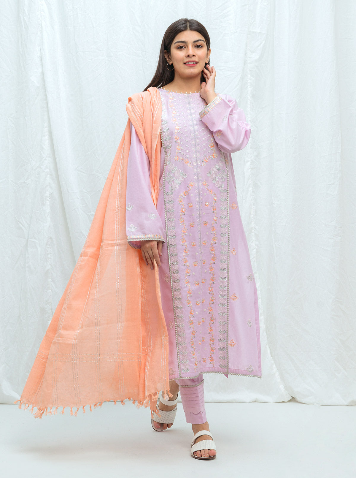 Beechtree - Antique Lilac-Embroidered-2P (UNSTITCHED)