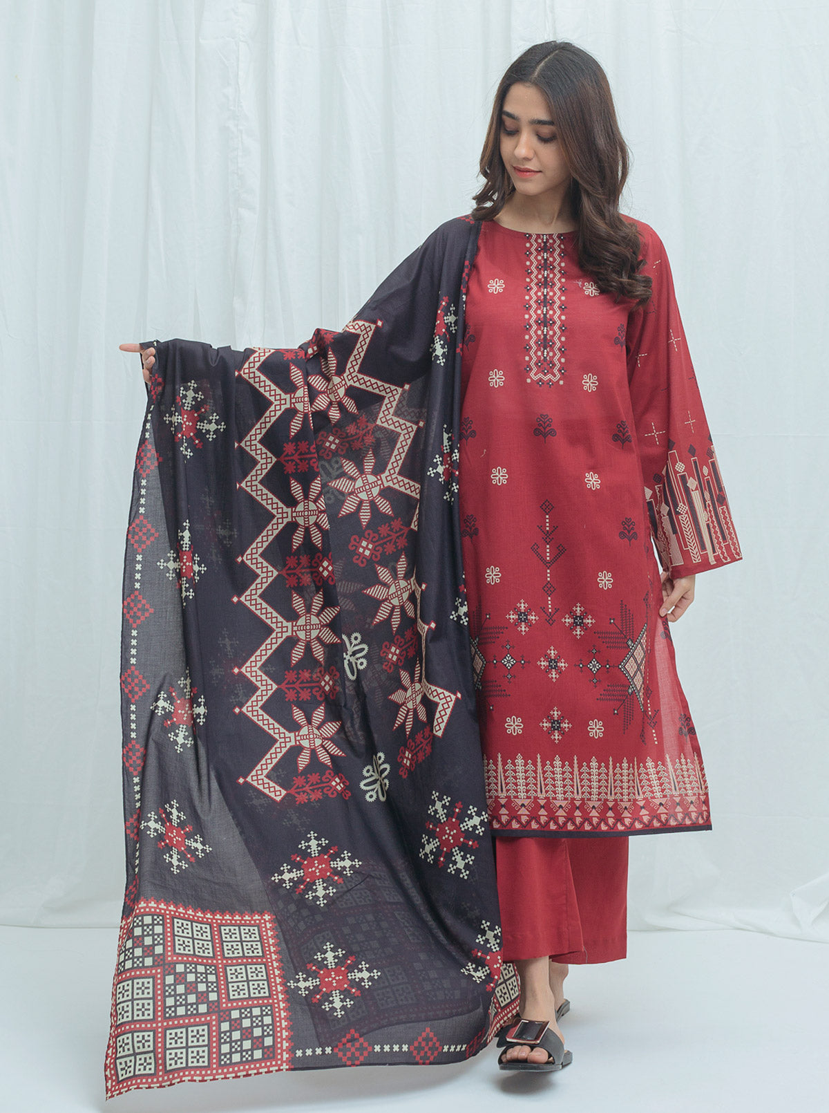 Beechtree - Crimson Glory -Printed-2P (UNSTITCHED)