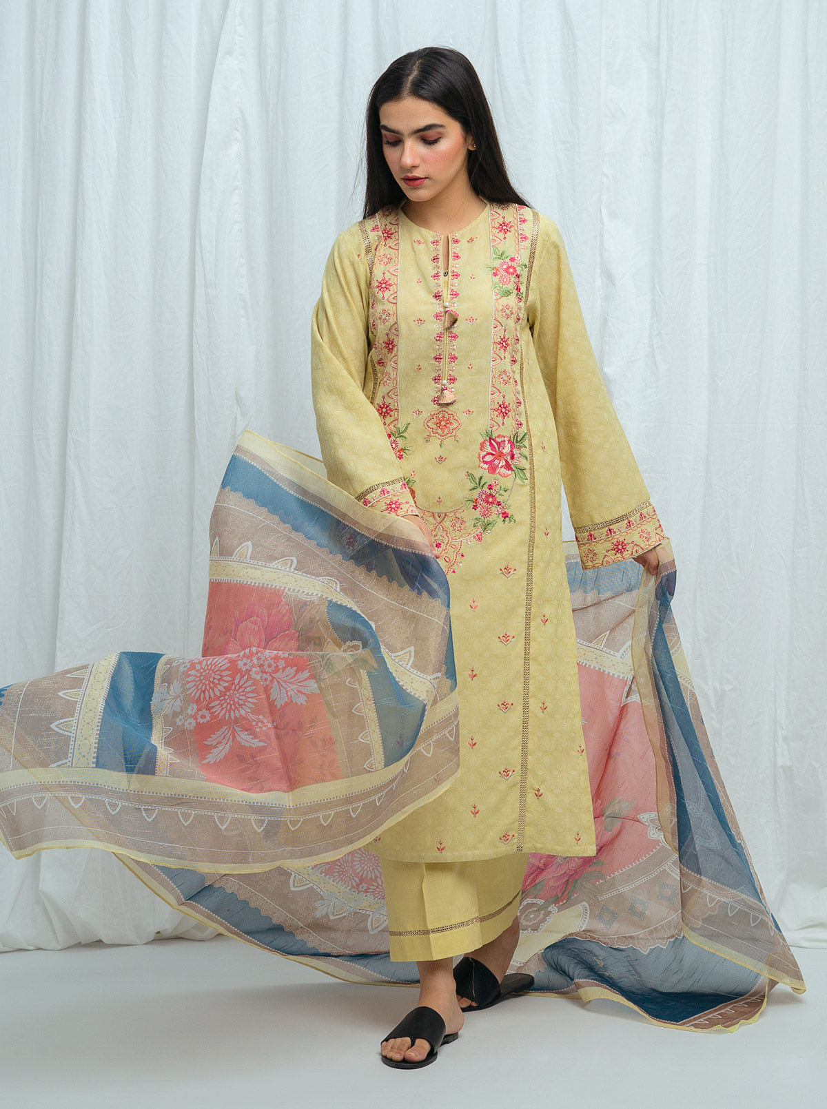 Beechtree - Floral Pebble-Embroidered-2P (UNSTITCHED)