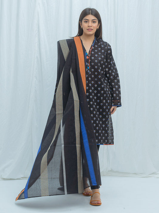 Beechtree - Divine Black-Jacquard-2P (UNSTITCHED)