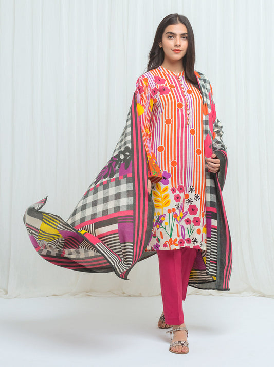 Beechtree - Floral Escape With Printed Shawl-3P