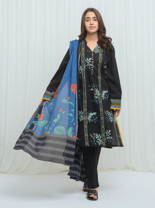 Beechtree - Boho Black With Printed Shawl-3P