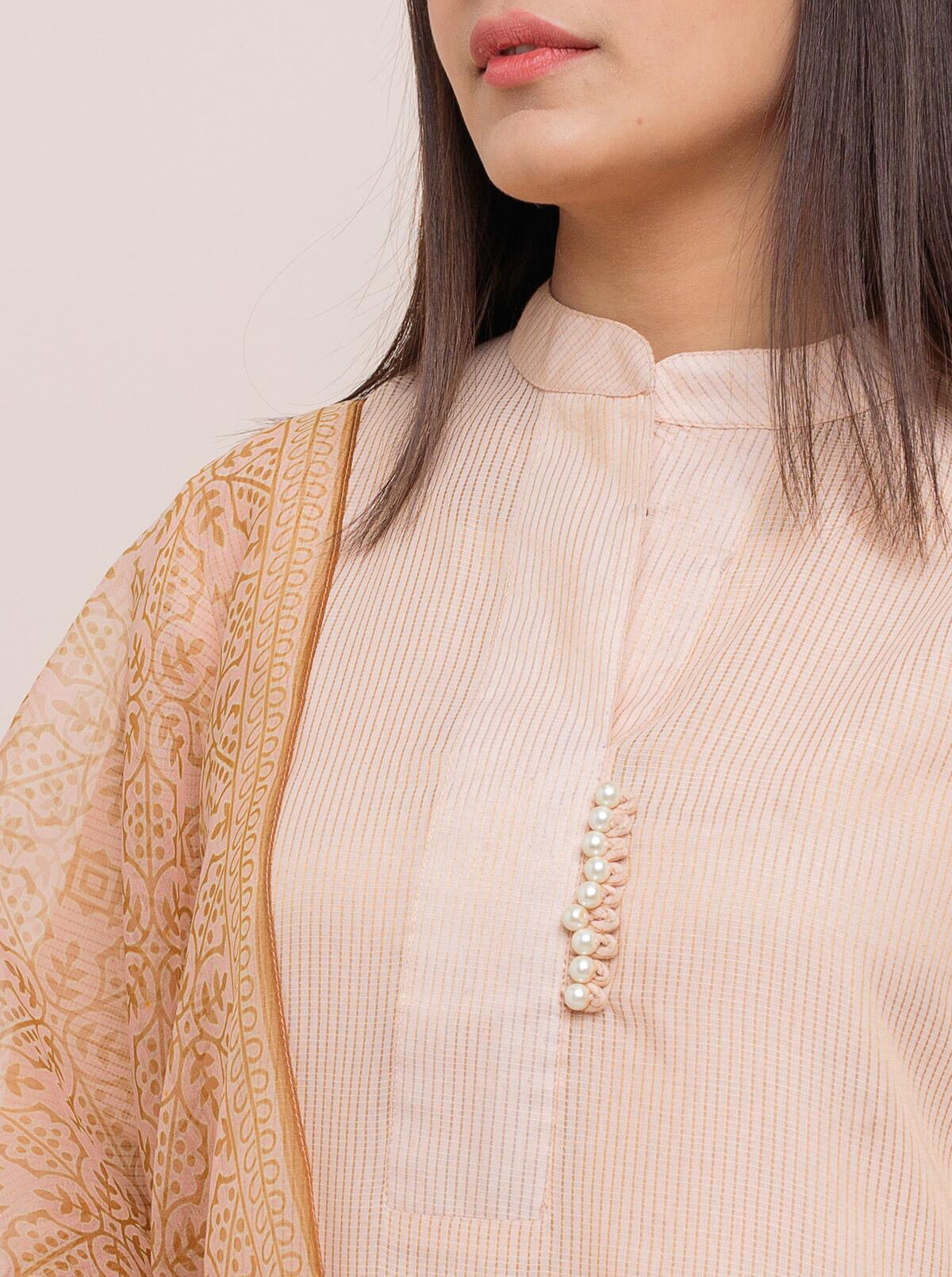 Beechtree - Embroidered Shirt With Dupatta