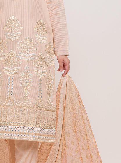 Beechtree - Embroidered Shirt With Dupatta
