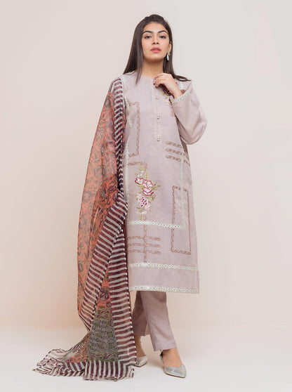 Beechtree - Embroidered Shirt With Dupatta