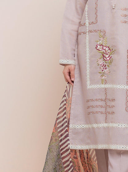 Beechtree - Embroidered Shirt With Dupatta