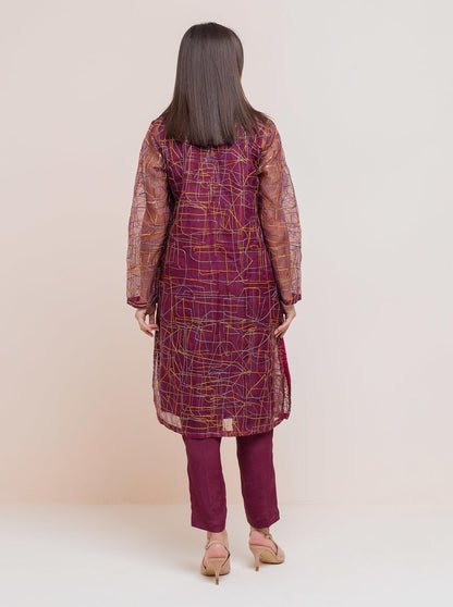 Beechtree - EMBROIDERED ORGANZA SHIRT (LUXURY PRET)