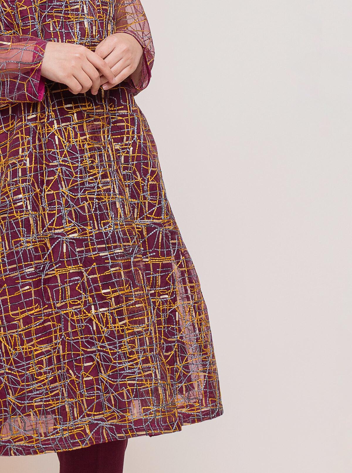 Beechtree - EMBROIDERED ORGANZA SHIRT (LUXURY PRET)