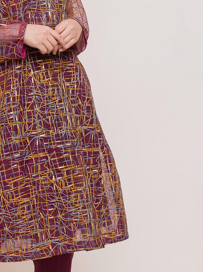 Beechtree - EMBROIDERED ORGANZA SHIRT (LUXURY PRET)