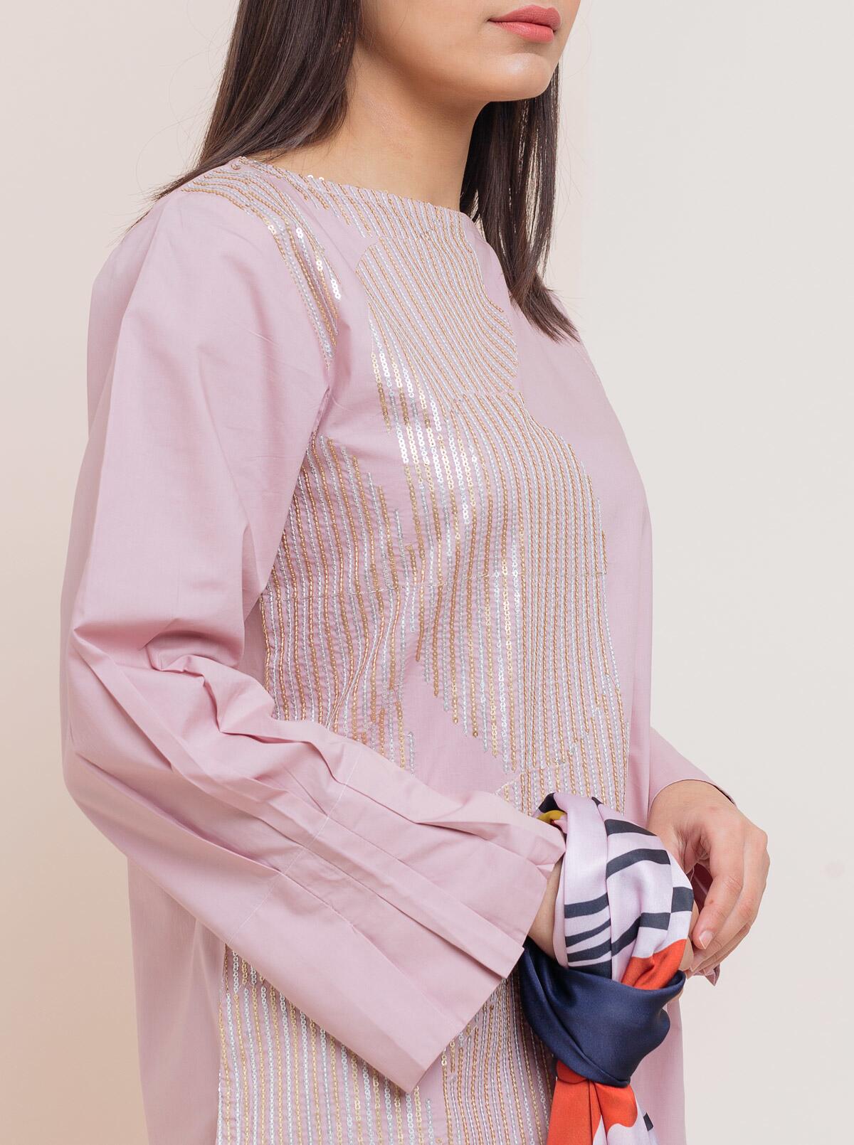 Beechtree - Embroidered Shirt With Scarf