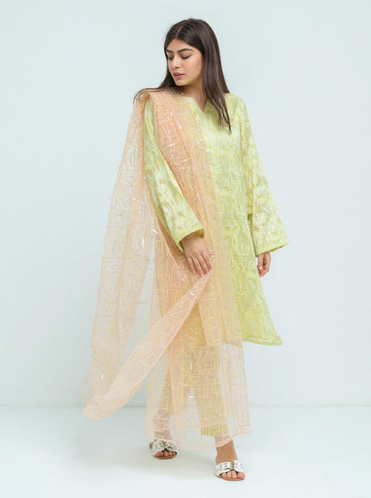 Beechtree - Jacquard Shirt With Dupatta