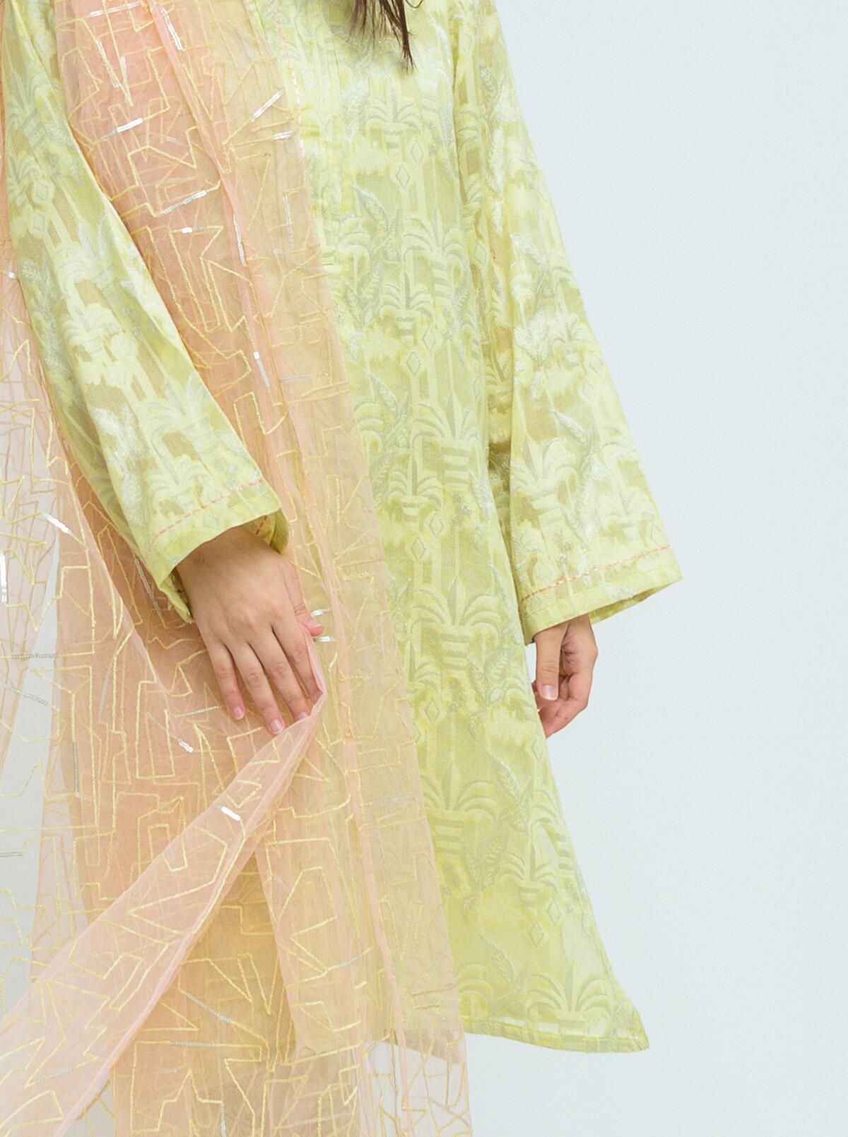 Beechtree - Jacquard Shirt With Dupatta