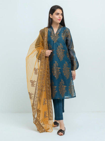Beechtree - Embroidered Shirt With Dupatta