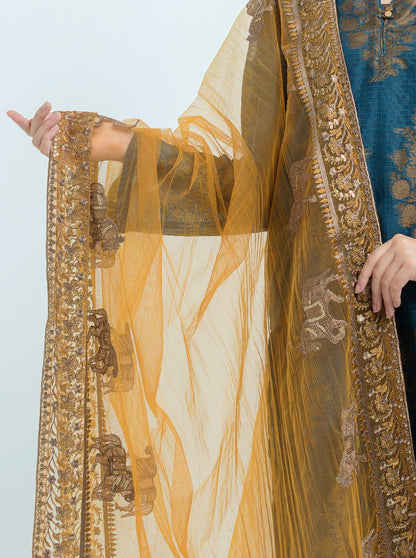 Beechtree - Embroidered Shirt With Dupatta