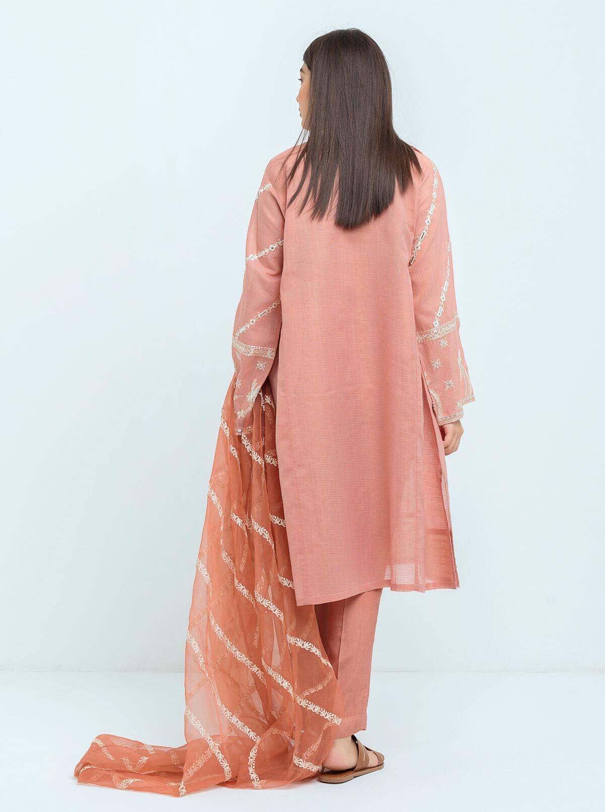 Beechtree - Embroidered Shirt With Dupatta