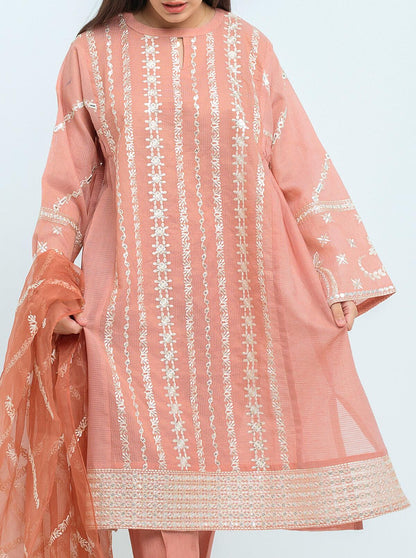 Beechtree - Embroidered Shirt With Dupatta