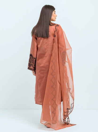 Beechtree - Embroidered Shirt With Dupatta