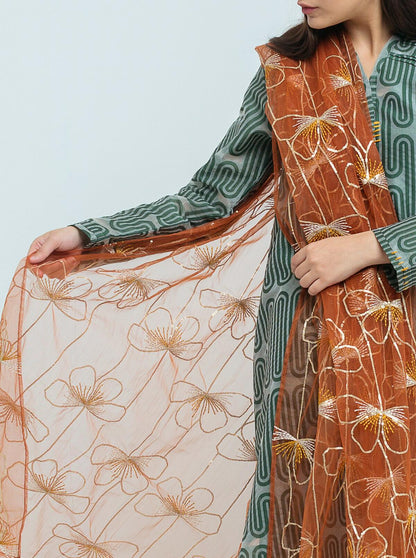 Beechtree - Jacquard Shirt With Dupatta